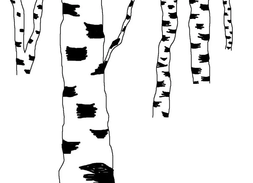 Master class on drawing a winter birch on a computer