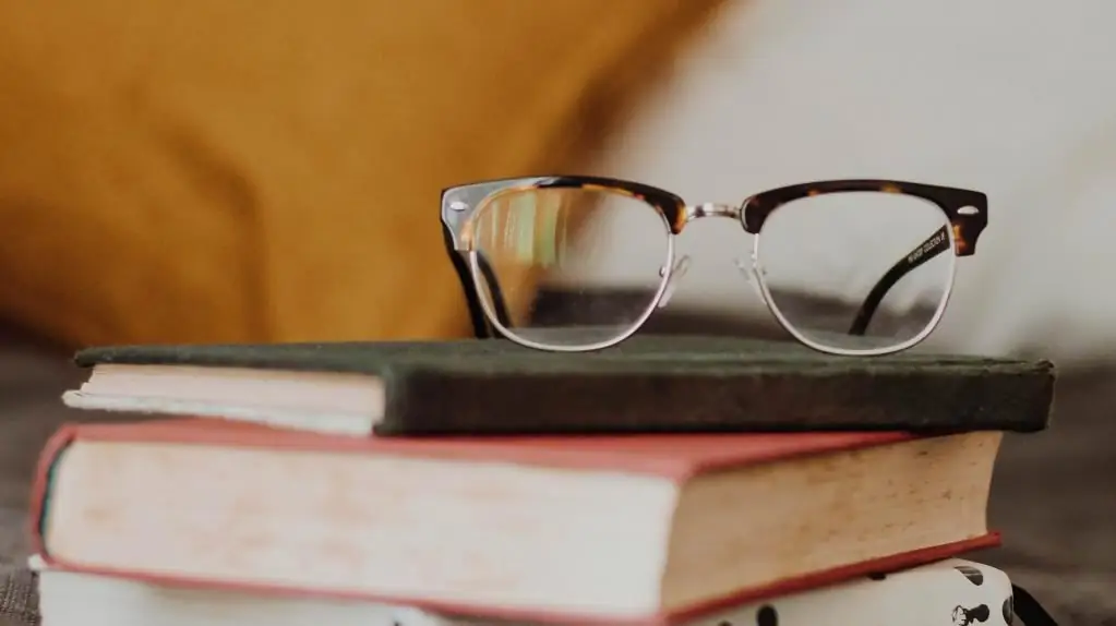 Glasses and books