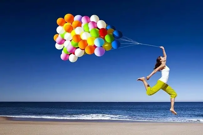 girl with balloons