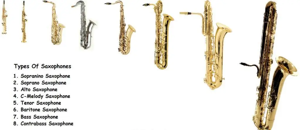 Types de saxophones