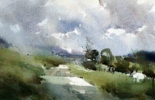 paysages à l'aquarelle pour débutants