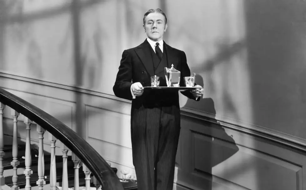 footman with a tray