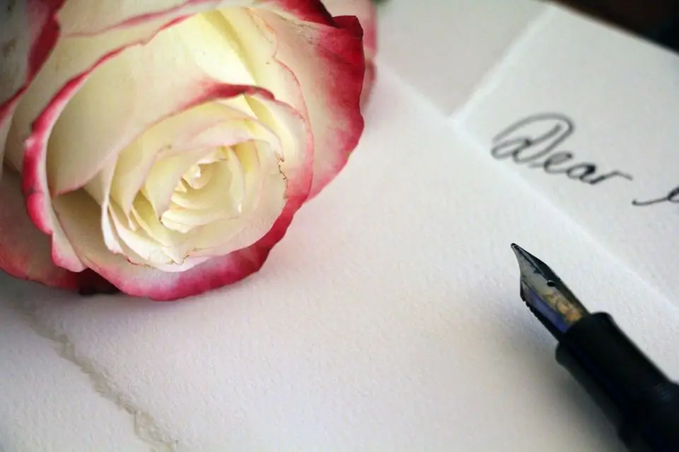 Rose on a letter