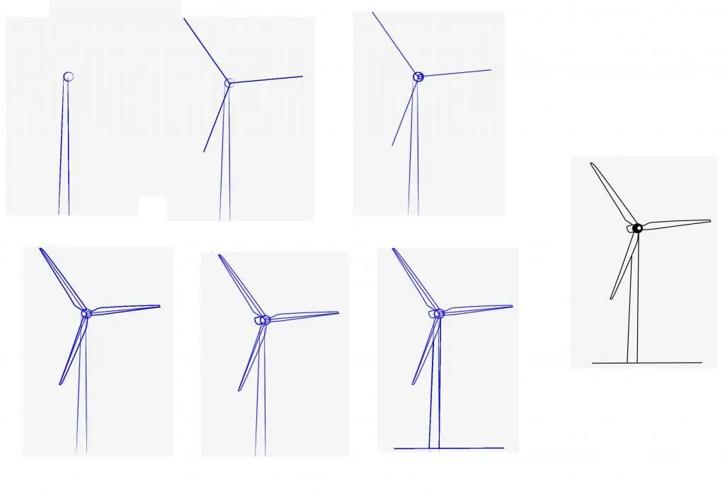 how to draw a windmill