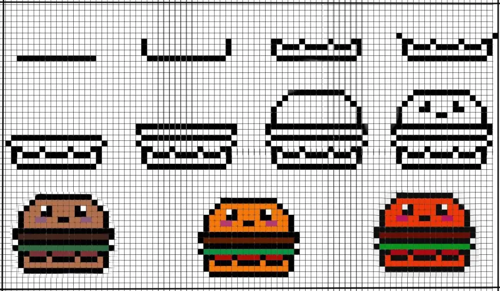 Drawing a hamburger by cells