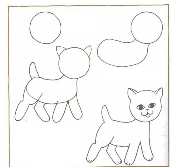 dessin simple d'un chaton