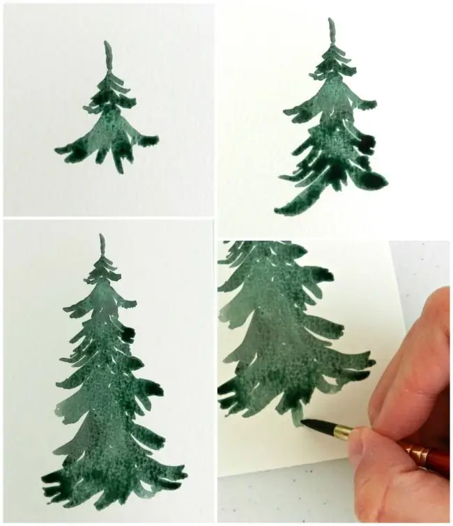 paint a Christmas tree