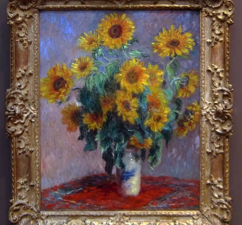 Sunflowers Monet in a frame