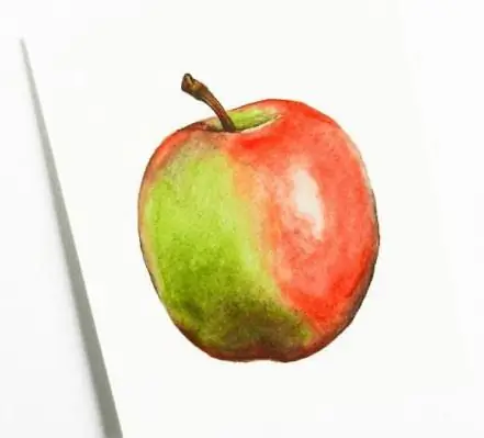 How to draw an apple in watercolor