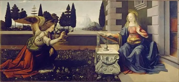 ang annunciation painting ni leonardo da vinci