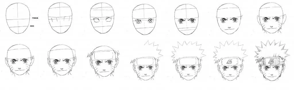 comment dessiner naruto