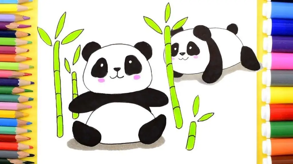 dibujo divertido de panda