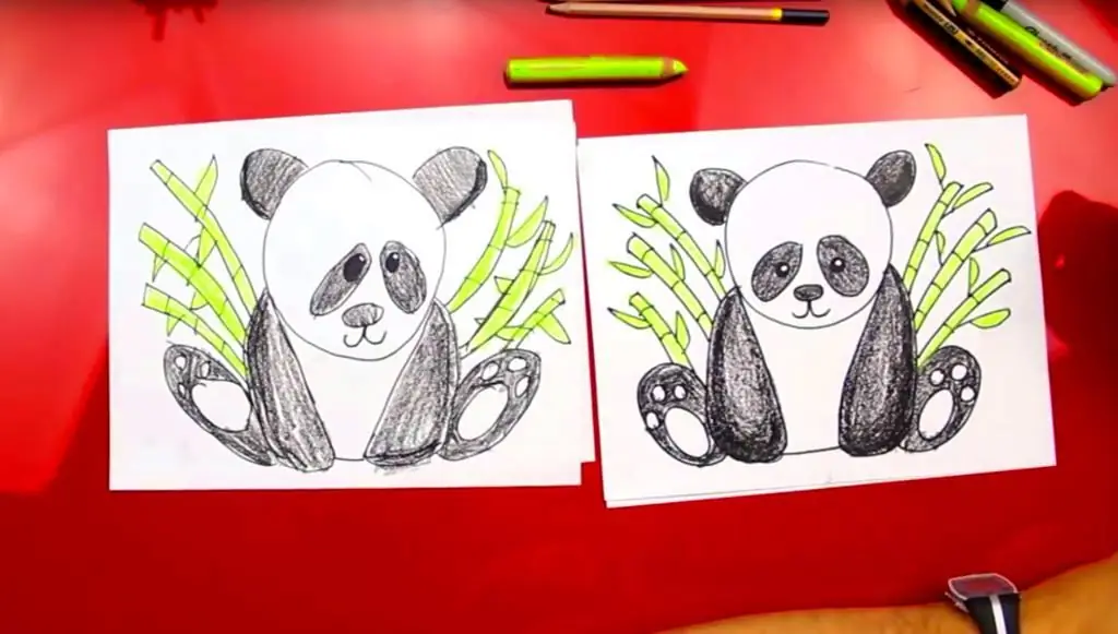 Children's drawings of a panda