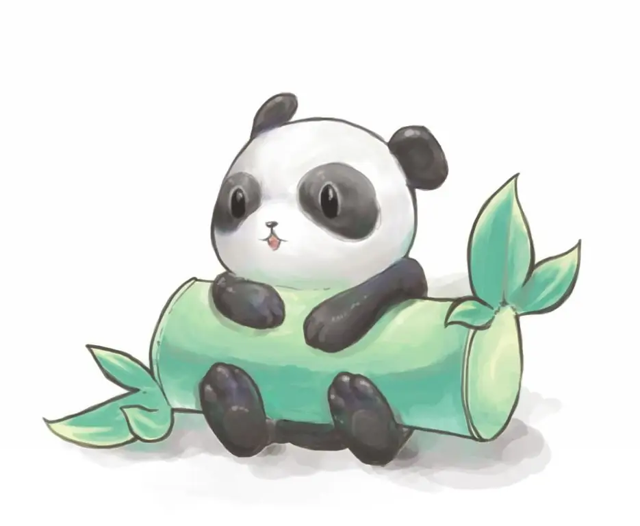 Panda lucu dengan log