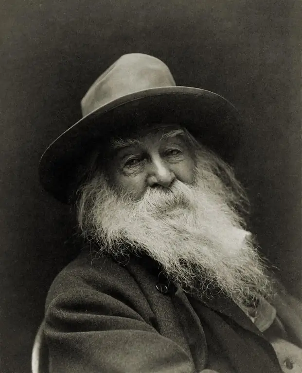 W alt Whitman, amerikansk poet: biografi, kreativitet, minne