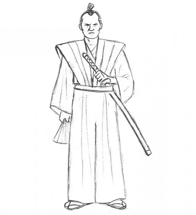 com dibuixar un samurai amb un llapis pas a pas