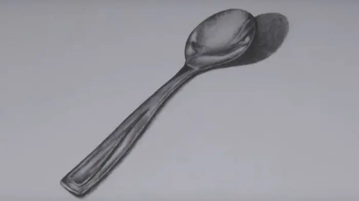 how to draw a spoon with a pencil step by step