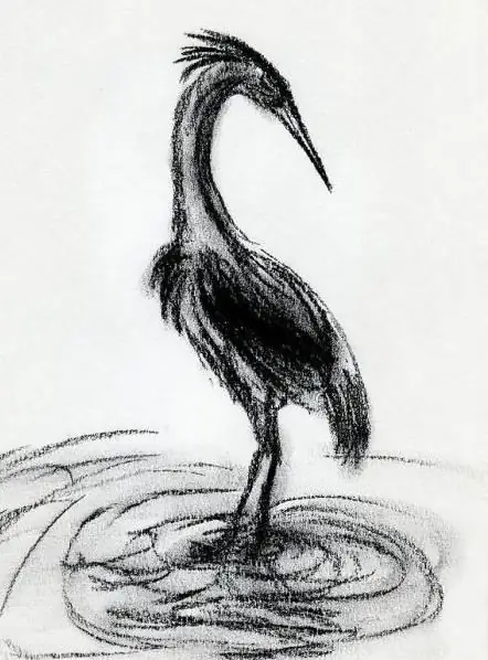 dessiner une grue avec un crayon