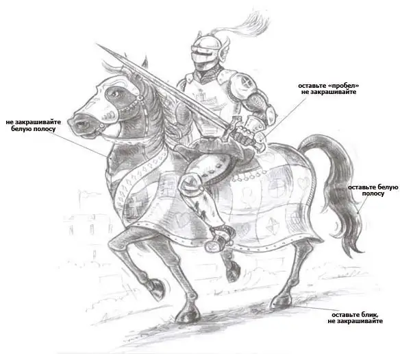 comment dessiner un chevalier sur un cheval