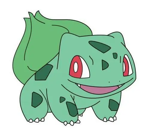 Pokemon Bulbasaur: nws yog dab tsi, nws ua li cas tua, nws ua lub luag haujlwm dab tsi hauv tas luav txog hnab tshos dab