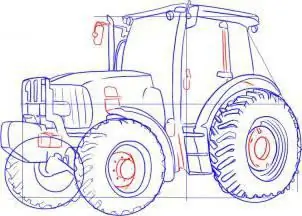 come disegnare un trattore con un rimorchio