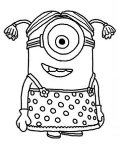 how to draw a minion girl with a pencil