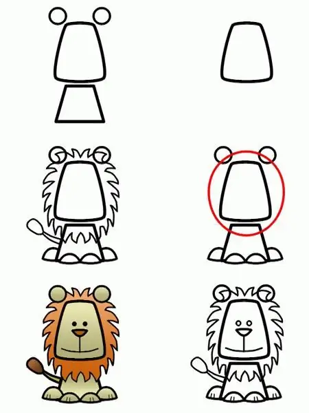 how to draw a lion