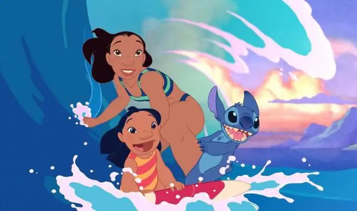 Tegnefilm "Lilo and Stitch" (2002): skuespillere, karakterer, plot