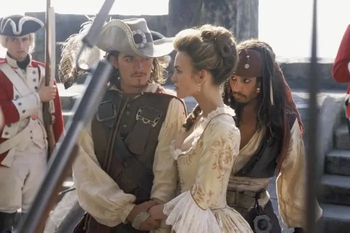 Personazhi kryesor i filmit "Pirates of the Caribbean" - Elizabeth Turner