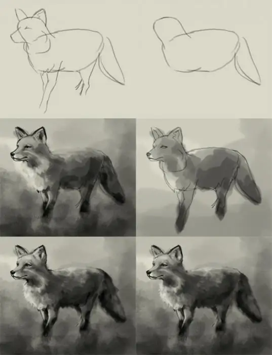 how to draw a fox