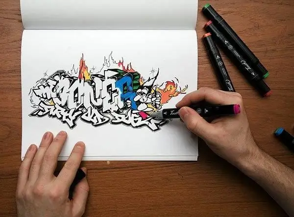 dibujar grafitis en papel