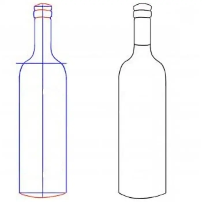 how to draw a bottle step by step