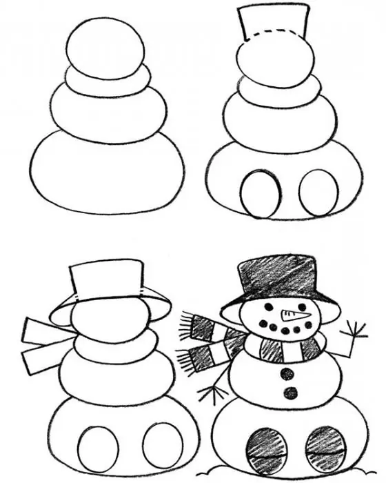 yuav ua li cas kos ib tug snowman nrog ib tug cwj mem