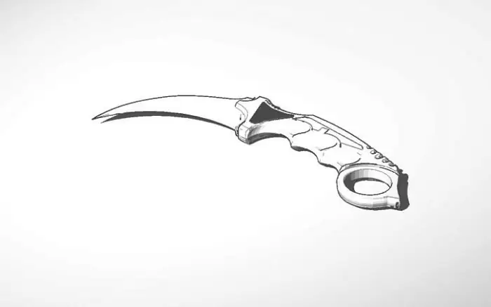 cómo dibujar karambit paso a paso