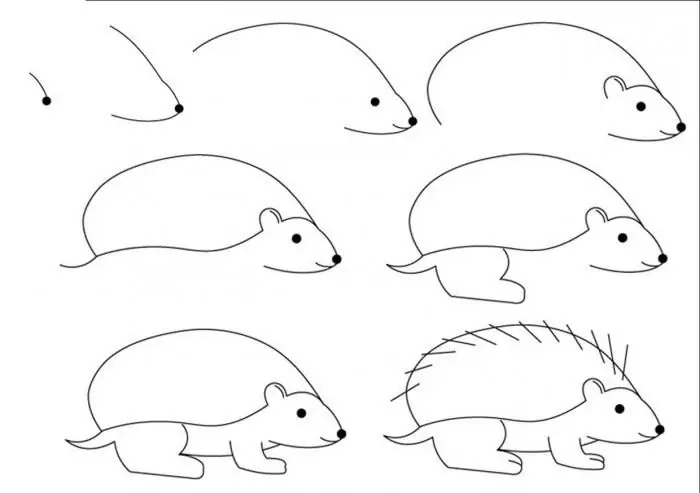 how to drawhedgehog in stages