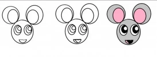 how to draw a mouse step by step