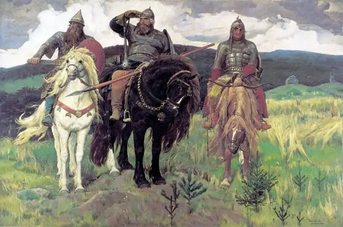 Komposisjon basert på maleriet "Bogatyrs" av Vasnetsov. Skapelseshistorie og beskrivelse