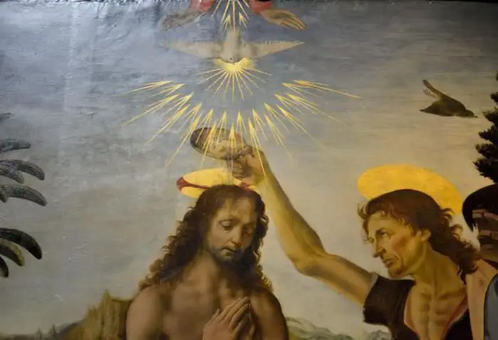 Ang pagpipinta ni Leonardo da Vinci na "The Baptism of Christ" ay isa sa mga obra maestra ng Renaissance