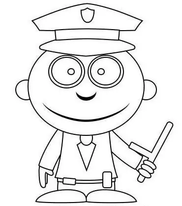 how to draw a policeman