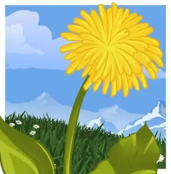 cara menggambar dandelion