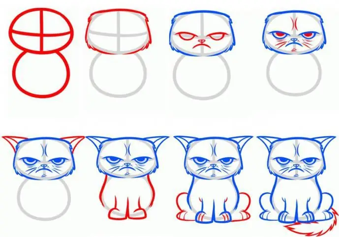 cómo dibujar un gato de dibujos animados