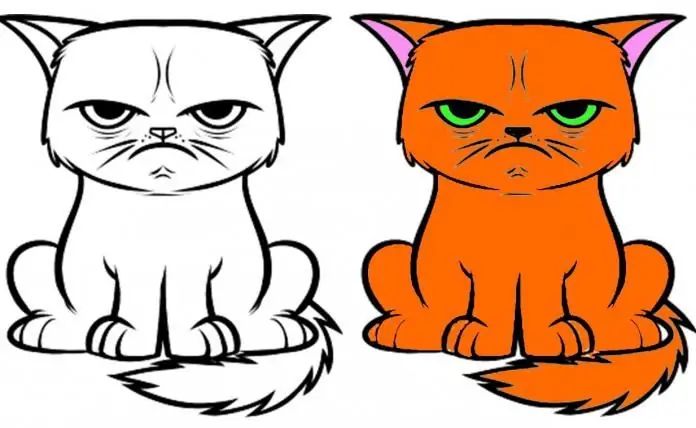 dibujos animados de gato rojo