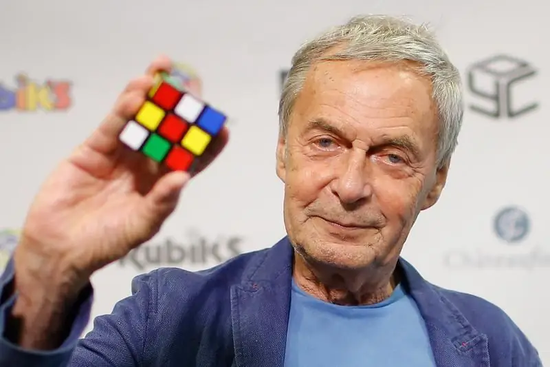 Erno Rubik and his cube