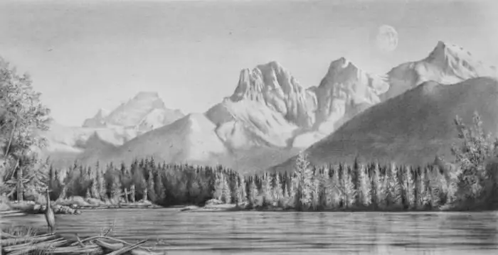 Paintings with a simple pencil landscape