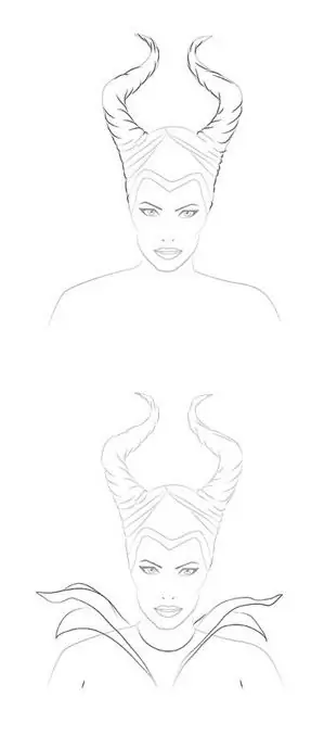 Detailed guide on how to draw: Maleficent and her features