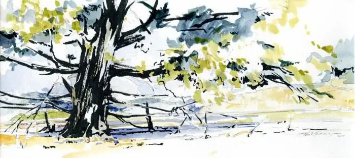 sketches watercolor landscape