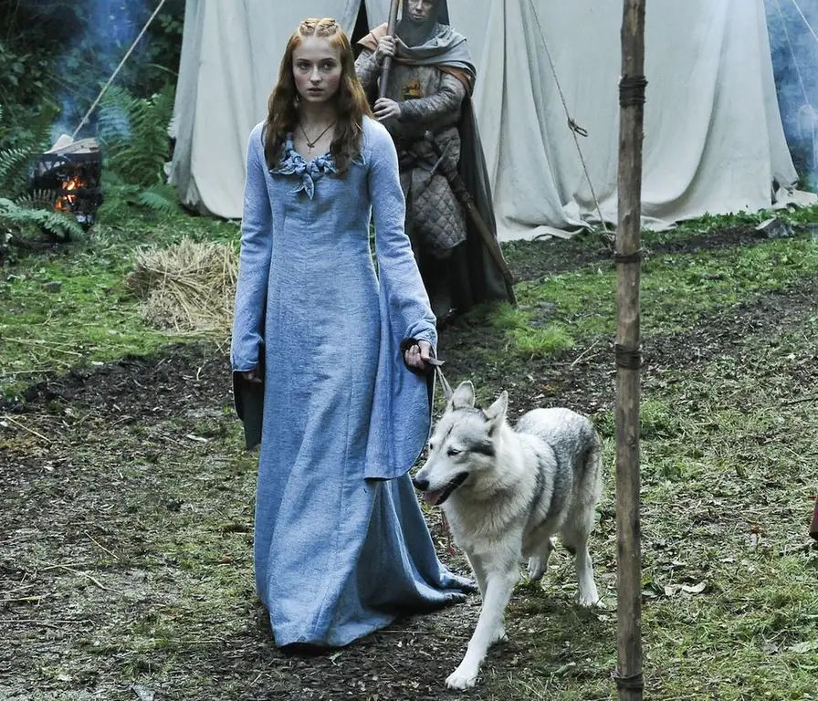 Sansa and her direwolf