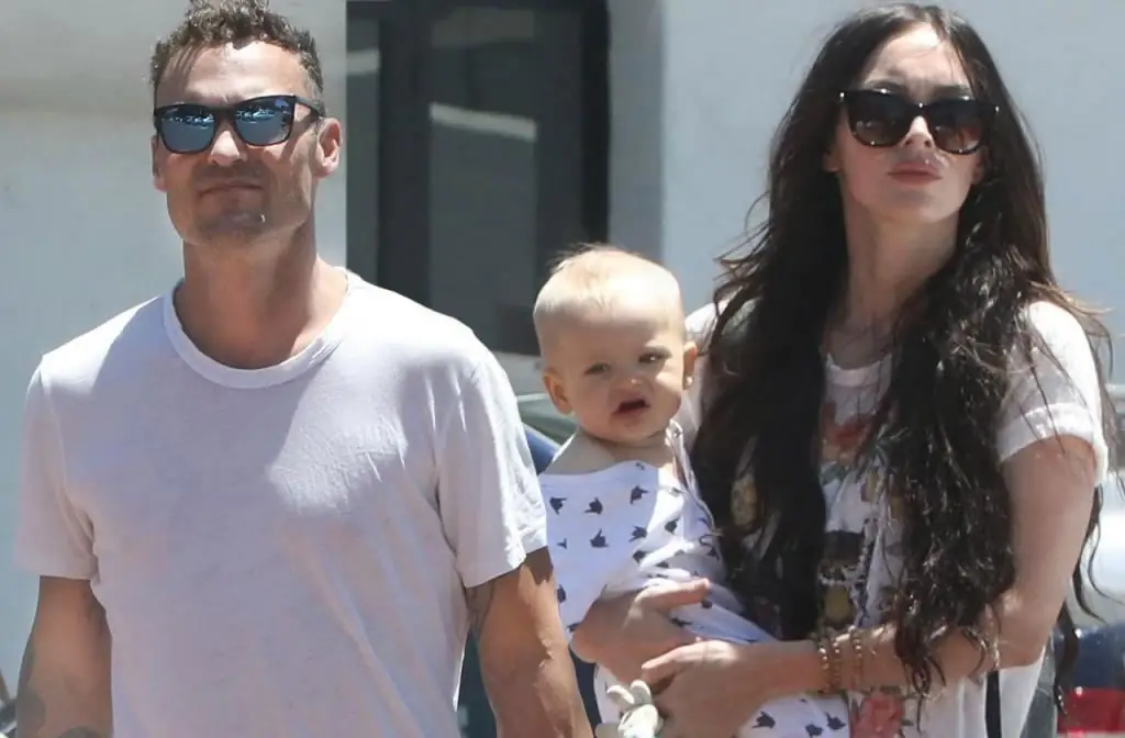 Megan Fox with her husband and child