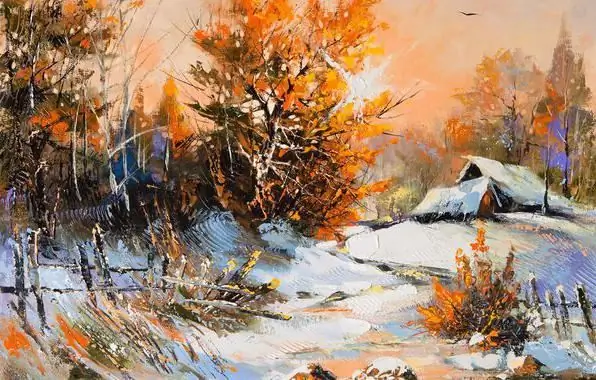 how to draw a winter landscape