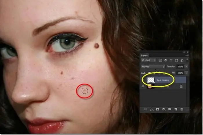 Hoe om die Healing Brush in Photoshop te gebruik